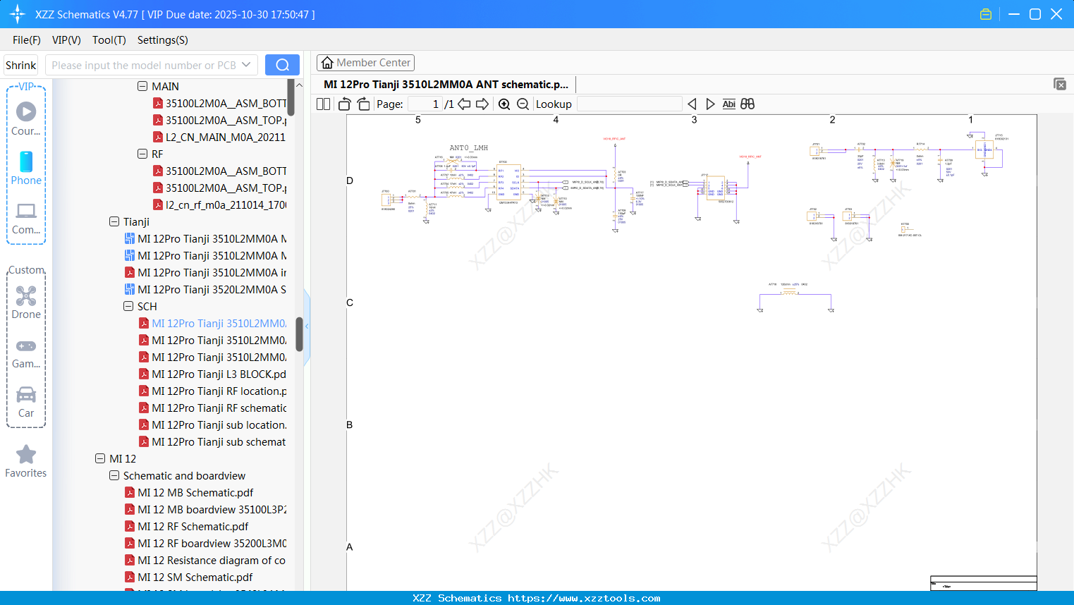 Xiaomi MI 12Pro Tianji 3510L2MM0A ANT Schematic